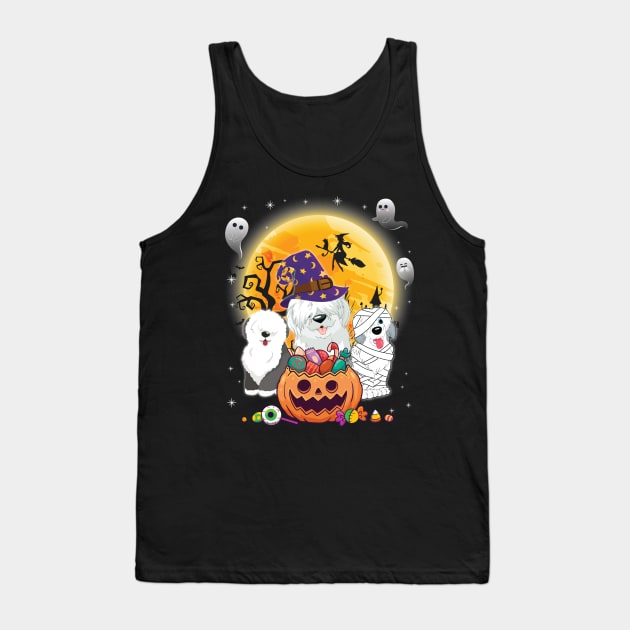 Sheep Dog Dog Mummy Witch Moon Ghosts Happy Halloween Thanksgiving Merry Christmas Day Tank Top by joandraelliot